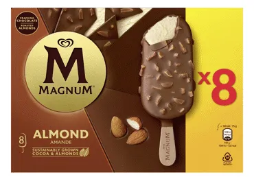 Saldējums MAGNUM mandeļu 8x75g