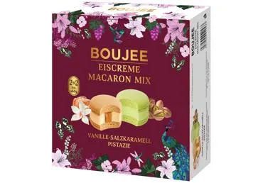 Saldējums makarūns vaniļas-pistāciju BOUJEE 4x60g