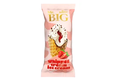 Saldējums putukrējuma ar zemeņu ievārījumu MR BIG 94g