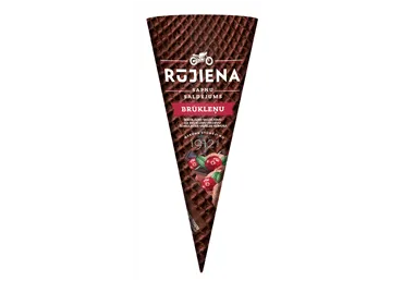 Saldējums RŪJIENA šokolādes-brūkleņu konuss 65g