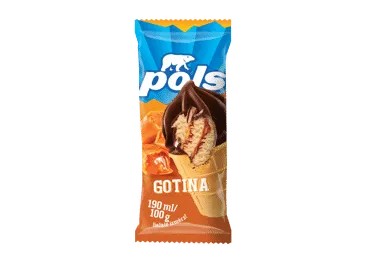 Saldējums POLS Gotiņa, vafeļu glāzītē, 190ml/100g