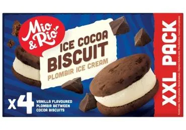 Saldējums vaniļas kakao cepumā MIO&RIO 4x75g