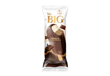 Saldējums MR Big vaniļas ar šok, glazūru uz kociņa 150ml/90g