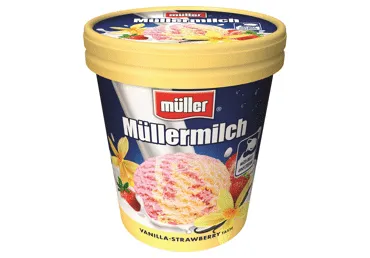 Saldējums Mullermilch Vaniļas/zemeņu Tube 270g/460ml