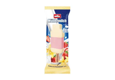 Saldējums Mullermilch Vaniļas/zemeņu 52g/90ml