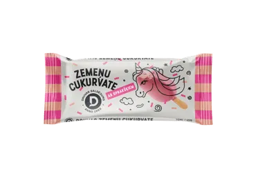 "Zemeņu cukurvate" saldējums ar sprakšķiem, 70ml/45g, DRUVA