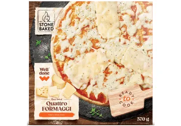 Saldēta pica Quattro Formaggi WELL DONE 570g