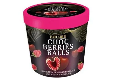 Saldētas avenes piena un baltajā šokolādē BOUJEE 140g