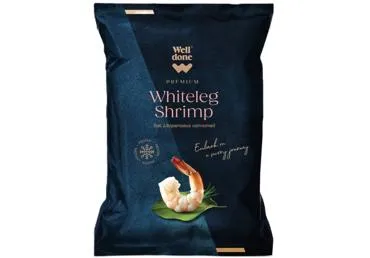 Saldētas garneles WELL DONE PREMIUM tīrītas jēlas 800g