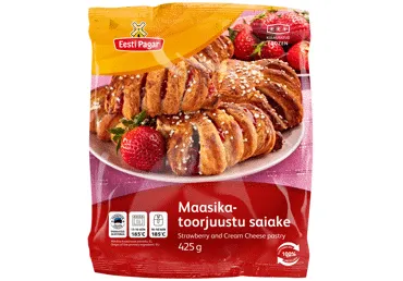 Saldētas maizītes ar zemeņu krēmsiera pildījumu LM 425g