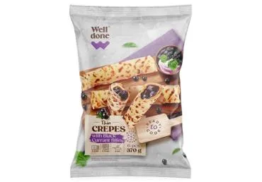 Saldētas pankūkas ar upeņu pildījumu WELL DONE 370g