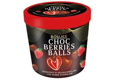 Saldētas zemenes piena un baltajā šokolādē BOUJEE 140g