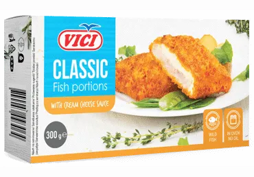 Saldētas zivju porcijas panējumā VIČI ar sieru 300g