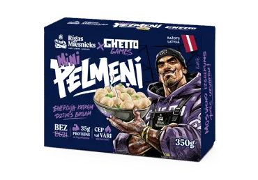 Saldēti pelmeņi Mini Ghetto Games x RĪGAS MIESNIEKS 350g