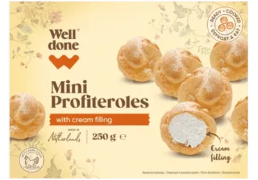 Saldēti Profiteroļi ar krēma pildījumu WELL DONE 250g