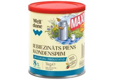 Saldināts kondensētais piens WELL DONE 1kg