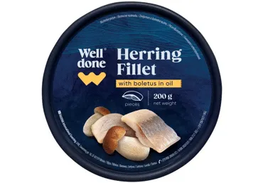 Sālīta siļķu fileja ar baravikām WELL DONE 200g