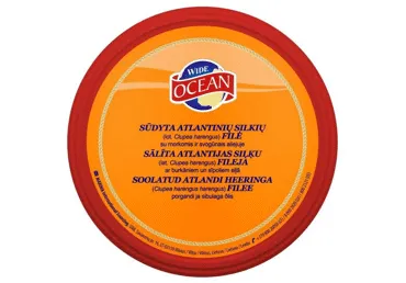 Sālīti siļķu filejas gabaliņi ar sīpoliem eļlā WIDE OCEAN 200g