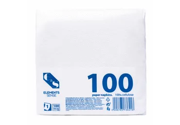 Salvetes baltas 33x33cm 1slānis 100gab.