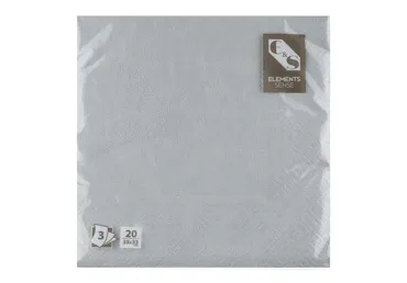 Salvetes ELEMENTS pelēkas 20gab.33x33cm