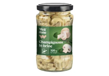 Šampinjoni sālsūdenī WELL DONE sagriezti 320g