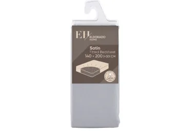 Satīna palags ar gumiju 140x200+30cm pelēks