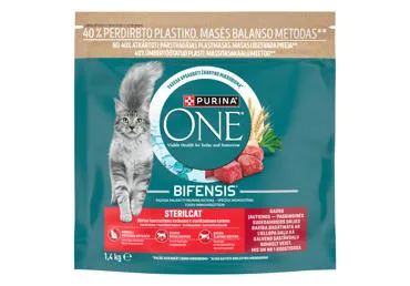 Sausā kaķu barība liellopa ONE Sterilcat 1,4kg