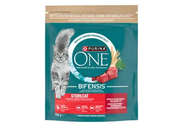 Sausā kaķu barība liellopa ONE Sterilcat 750g