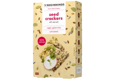 Sēklu krekeri The BEGINNINGS, ar jūras sāli 80 g