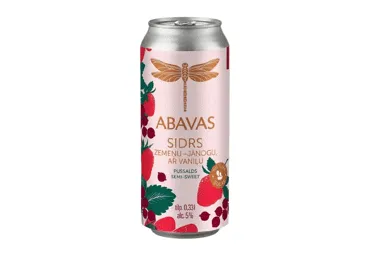 Sidrs ABAVAS Zemeņu-jāņogu-vaniļas 5% 0,33L sk.D