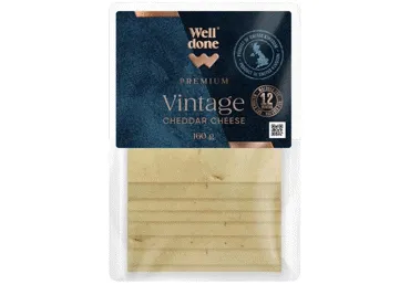 Siers Čederas WELL DONE PREMIUM šķēlēs 48%160g