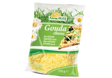 Siers Gouda FARM MILK 45% rīvēts 150g