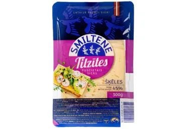 Siers Smiltene Tilsiter šķēlēs 45% 300g