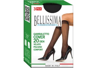 Sieviešu pusgarās zeķes BELLISSIMA COVER 20 nero3p