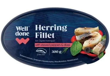 Siļķu fileja ar papriku un olīvām WELL DONE 300g