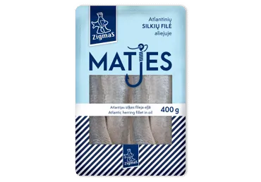 Siļķu fileja Matjes eļļā ZIGMAS 400g