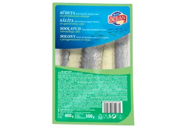 Siļķu fileja mazsālīta eļļā ar garšvielām WIDE OCEAN 400g