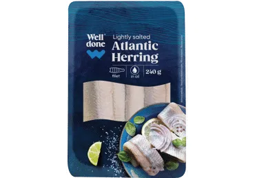 Siļķu fileja mazsālīta eļļā WELL DONE 240g