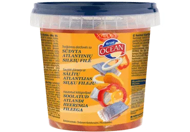 Siļķu fileja sālīta ar dārzeņiem mērcē WIDE OCEAN 600g