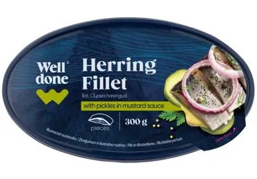 Siļķu fileja sinepju mērcē WELL DONE 300g