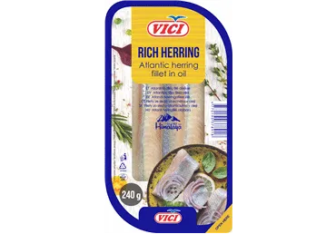 Siļķu fileja VIČI eļļā 240g