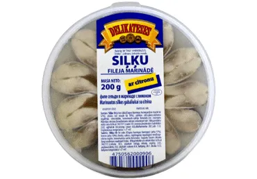 Siļķu fileja gabaliņi marinādē ar citronu 200g/115g