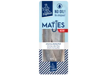 Siļķu filejas Matjes ZIGMAS bez eļļas 190g