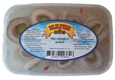Siļķu rolmopši ar gurķi DELIKATESES 700g
