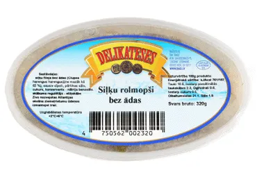 Siļķu rolmopši bez ādas DELIKATESES 320g