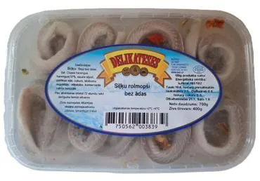 Siļķu rolmopši bez ādas DELIKATESES 700g