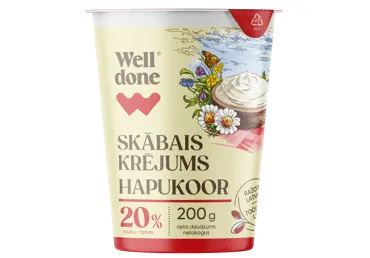 Skābais krējums WELL DONE 20% 200g