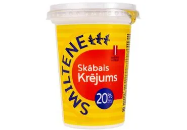 Smiltene Skābais krējums 20% 400g