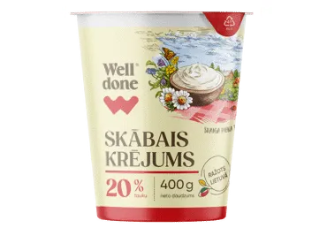 Skābais krējums WELL DONE 20% 400g
