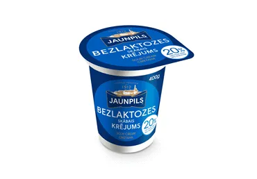 Skābais krējums Zelta JAUNPILS bez laktozes 20% 400g